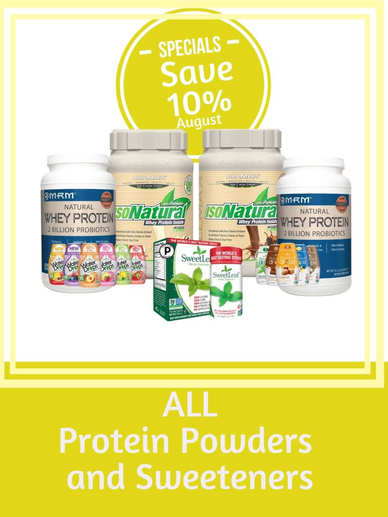 August 2022 Special - All Protein Powders and Sweeteners